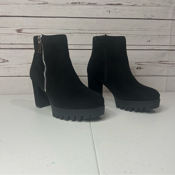 Ankle Boots Black suede Size 6 - Picture 3 of 8